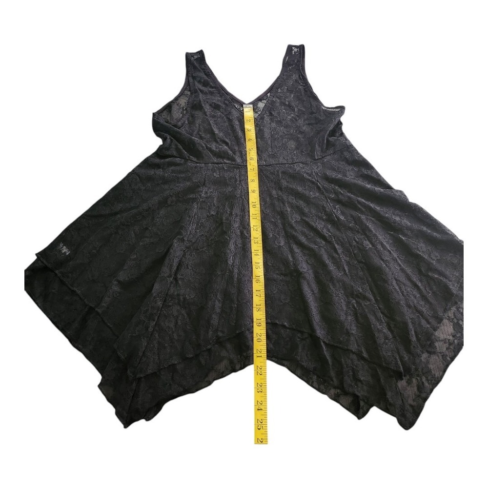 Torrid‎ Lace Sheer Mesh Black Embroidered Tank Top Size 0 Or Large Whimsy Goth - Picture 5 of 9